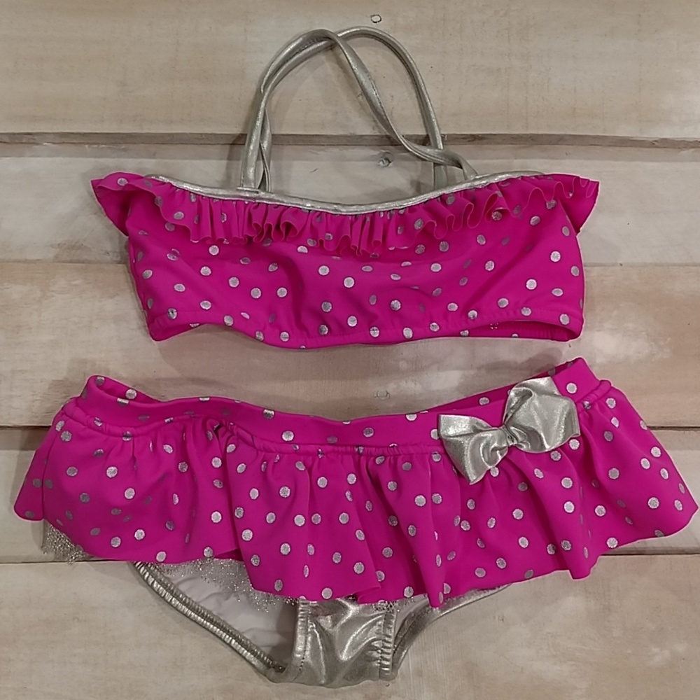 Love You Lots Sz:7/8 Hot Pink & Silver Bikini